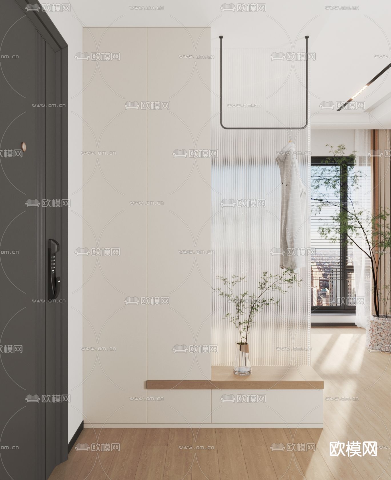 玄关隔断3d模型下载