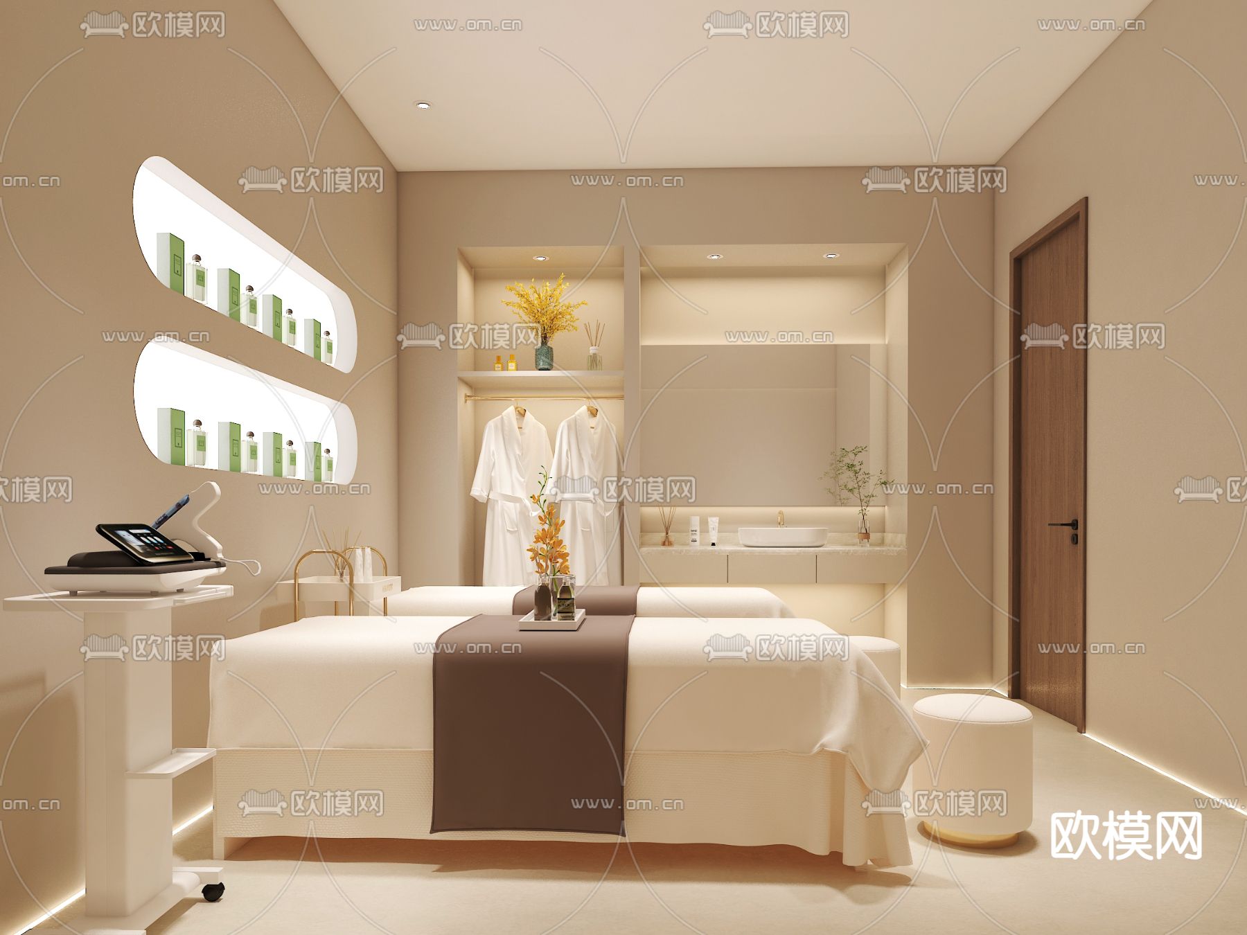 美容SPA包间su模型下载（渲染图1）