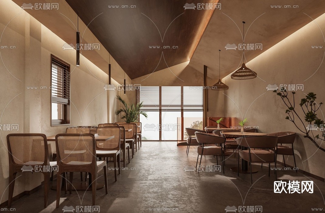 侘寂咖啡厅su模型下载_ID14114594_sketchup模型下载-欧模网