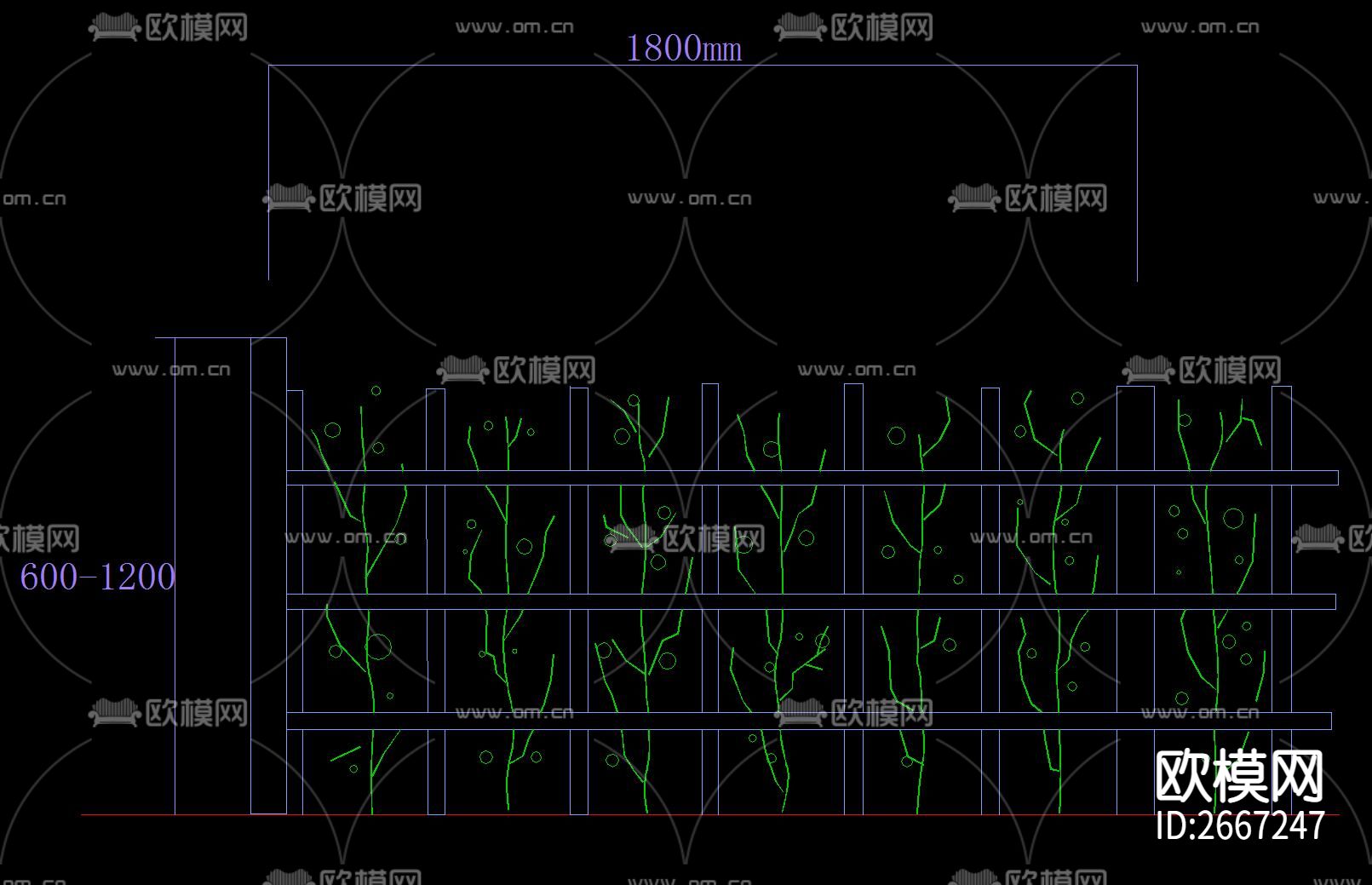 篱笆围栏CAD节点大样下载（渲染图10）