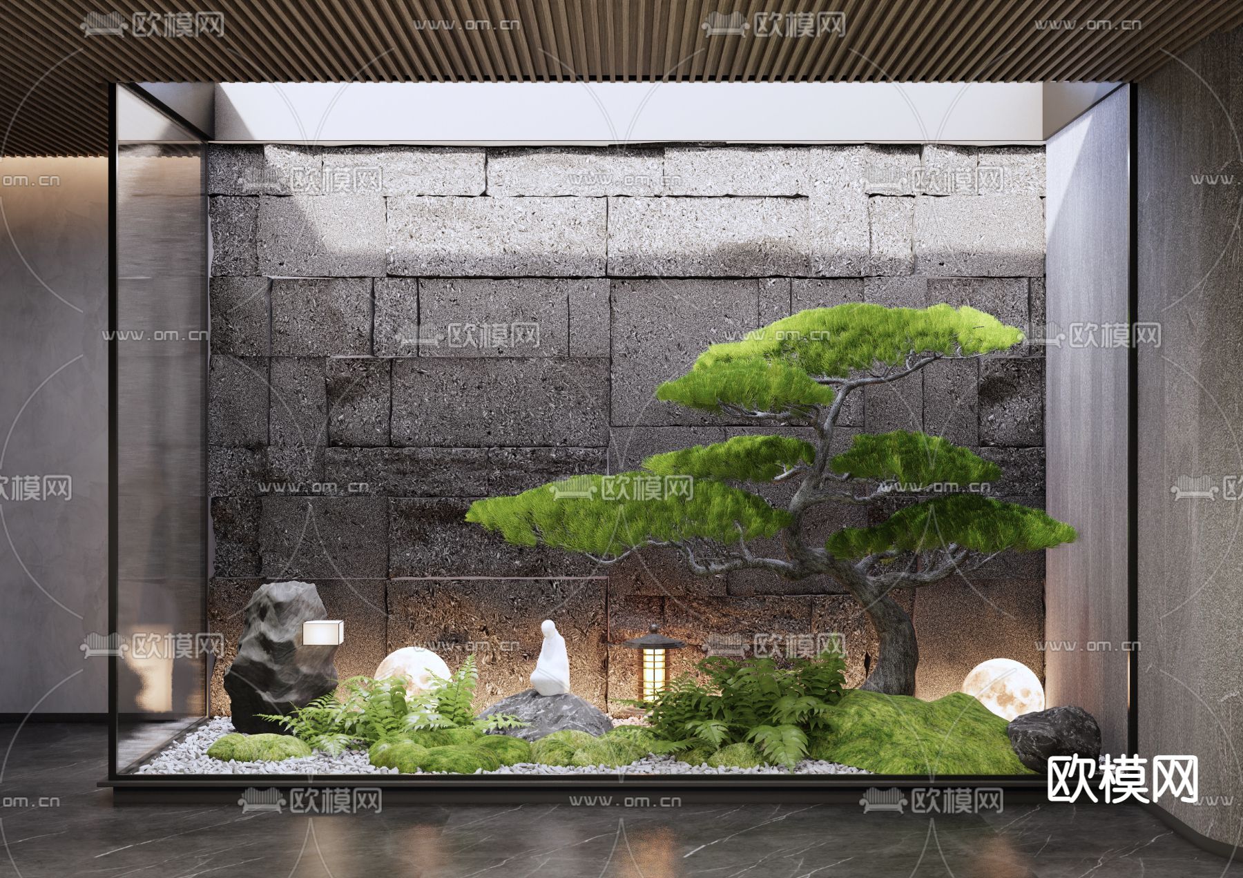 新中式室内造景su模型下载_ID14112790_sketchup模型下载-欧模网