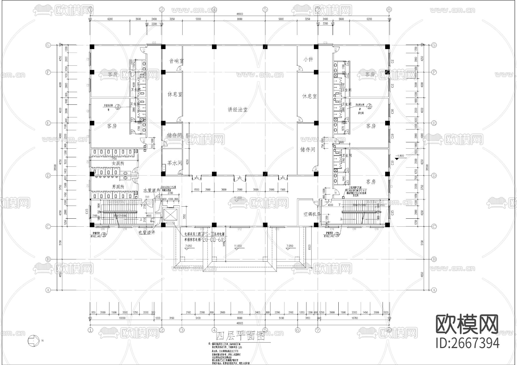 静音寺CAD施工图下载（渲染图10）