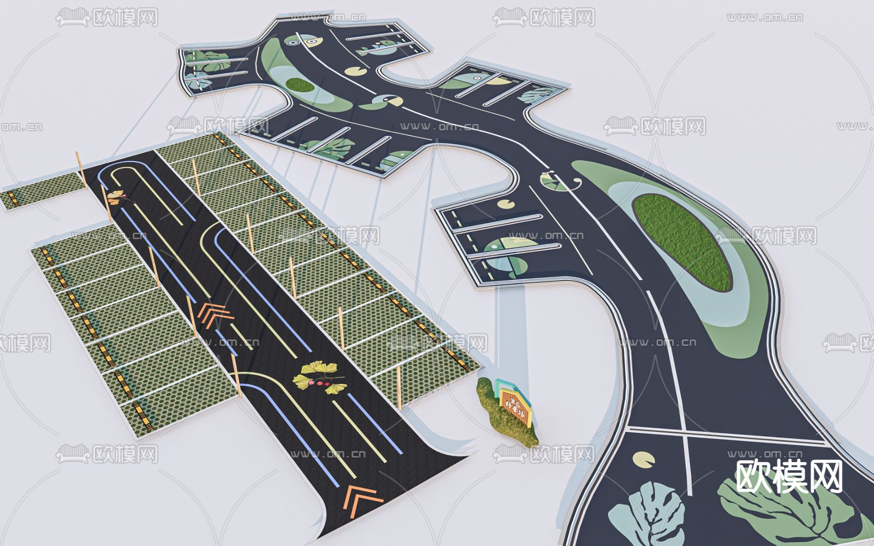 停车场su模型下载（渲染图1）