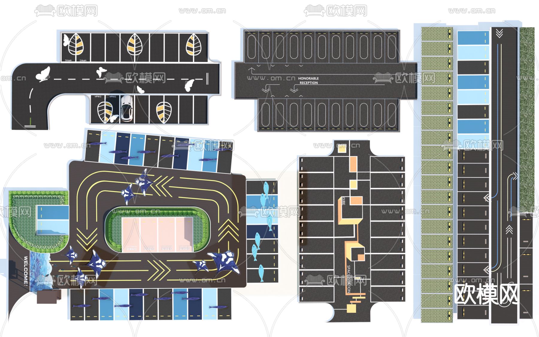 停车场su模型下载（渲染图1）