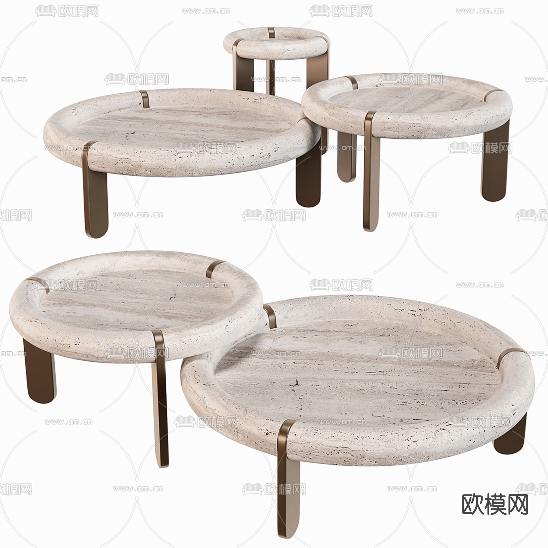 Poliform 子母茶几su模型下载（渲染图1）