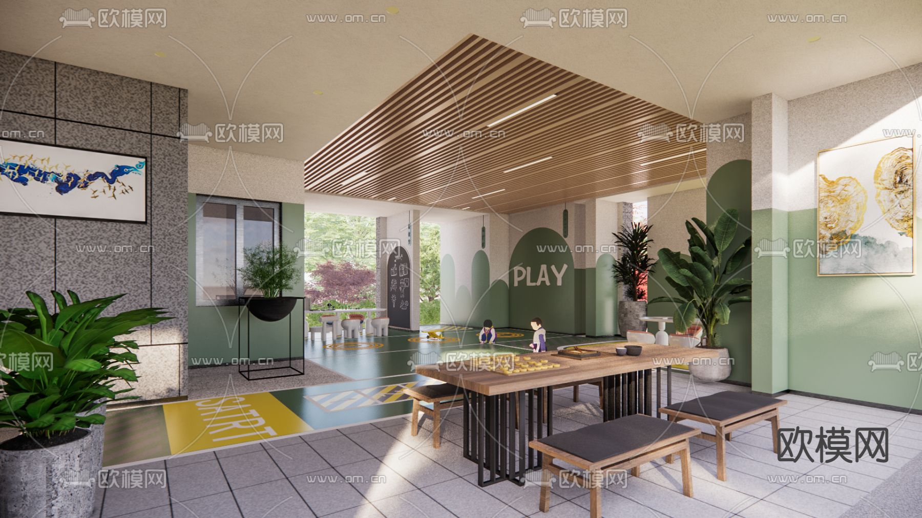 儿童游乐场u模型下载（渲染图3）