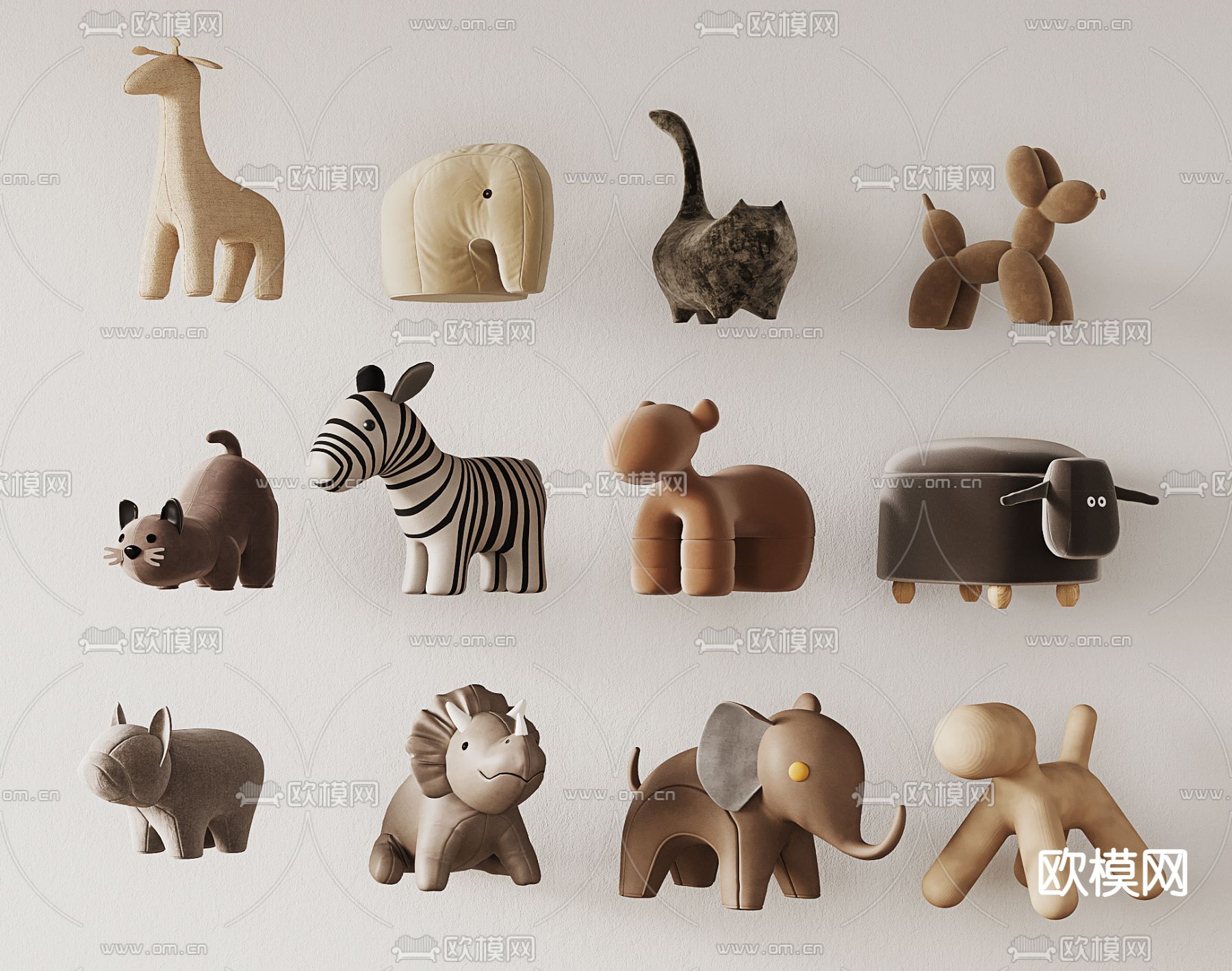 儿童玩具 毛绒玩具su模型下载（渲染图1）