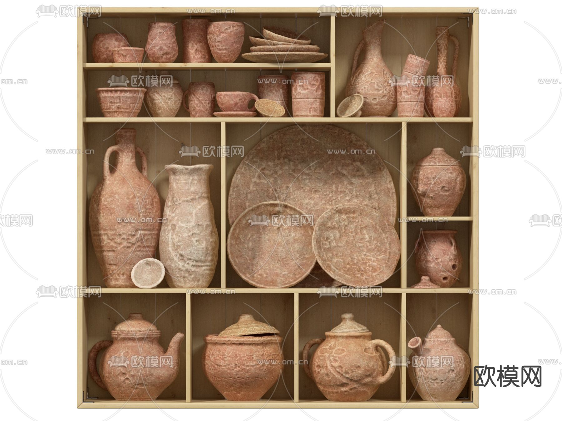 侘寂风陶罐 器皿su模型下载（渲染图1）