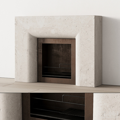  侘寂风壁炉 火炉su模型 