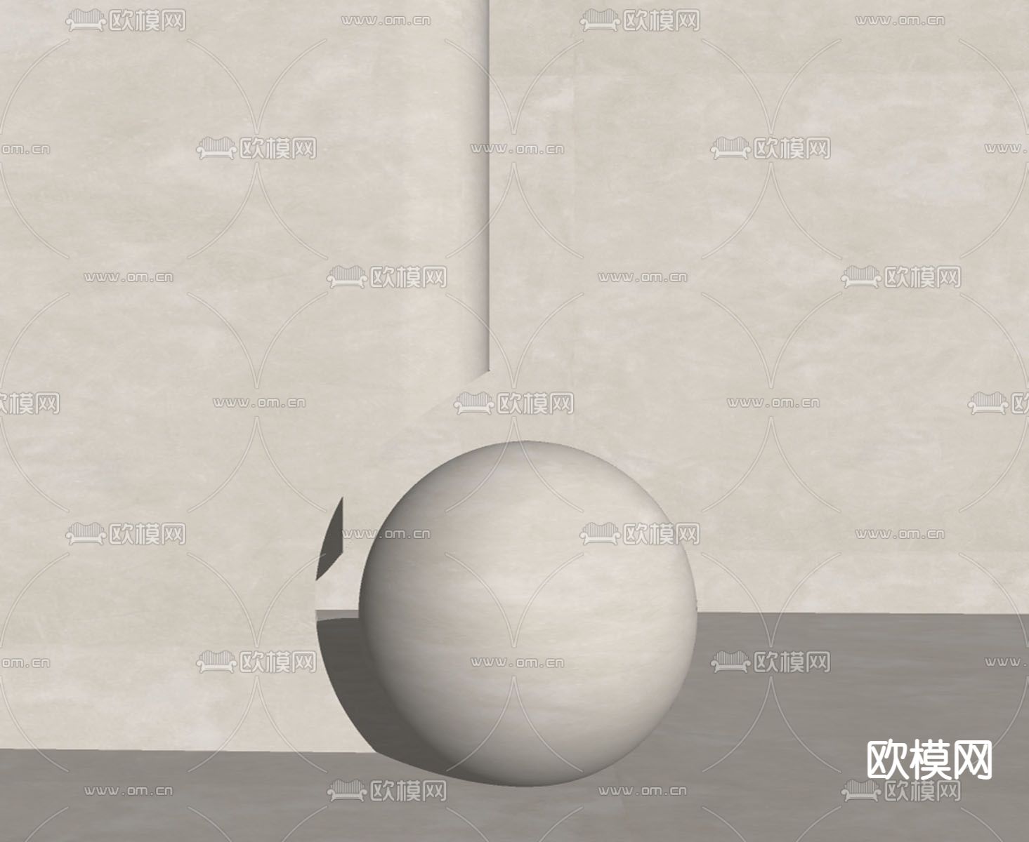 微水泥 墙面漆su模型下载（渲染图2）