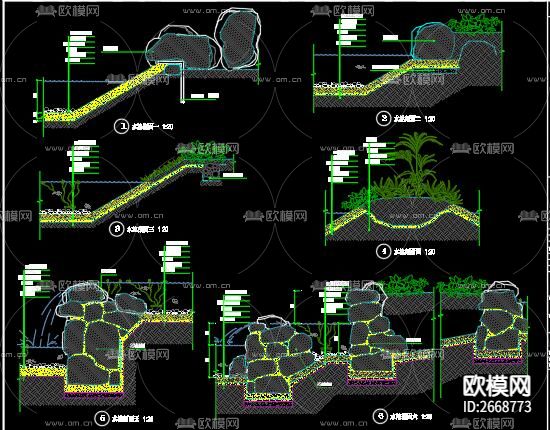 水池图库cad施工图下载（渲染图4）