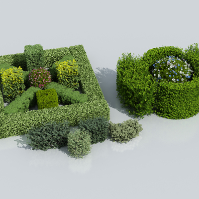  绿篱 灌木su模型 