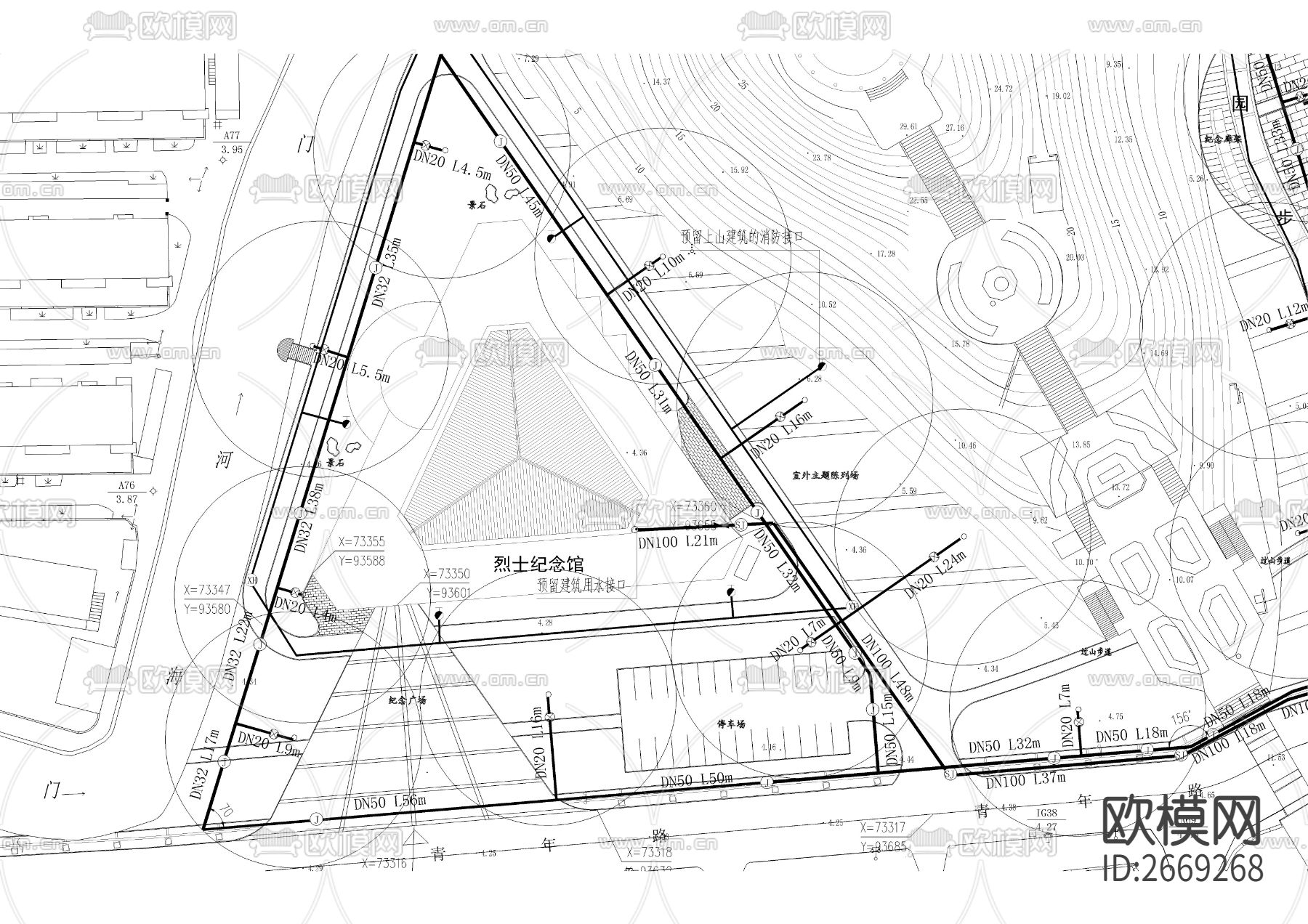 给排水设计平面cad施工图下载（渲染图4）