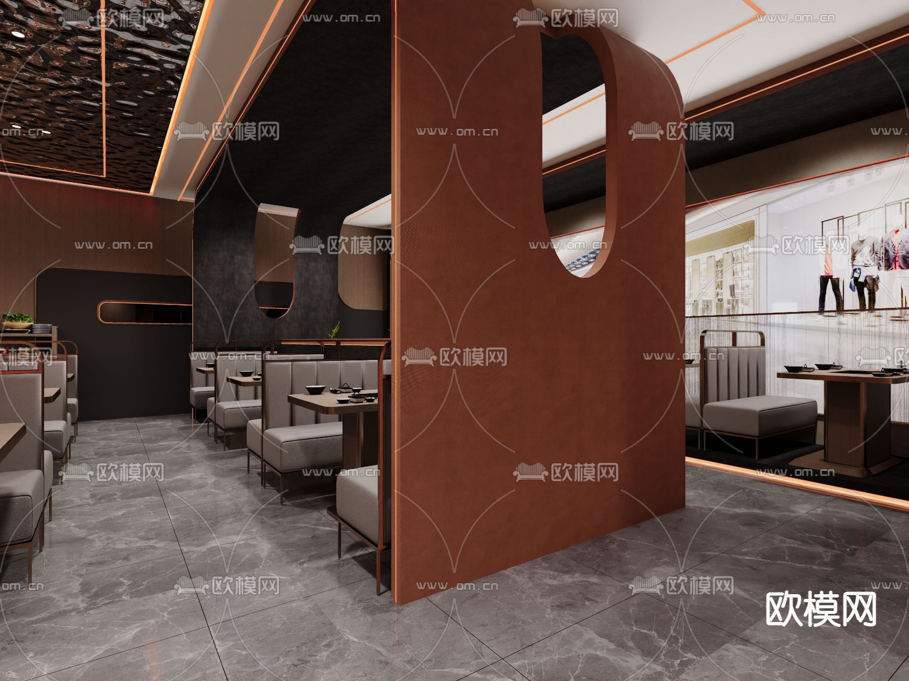 火锅店3d模型下载（渲染图3）