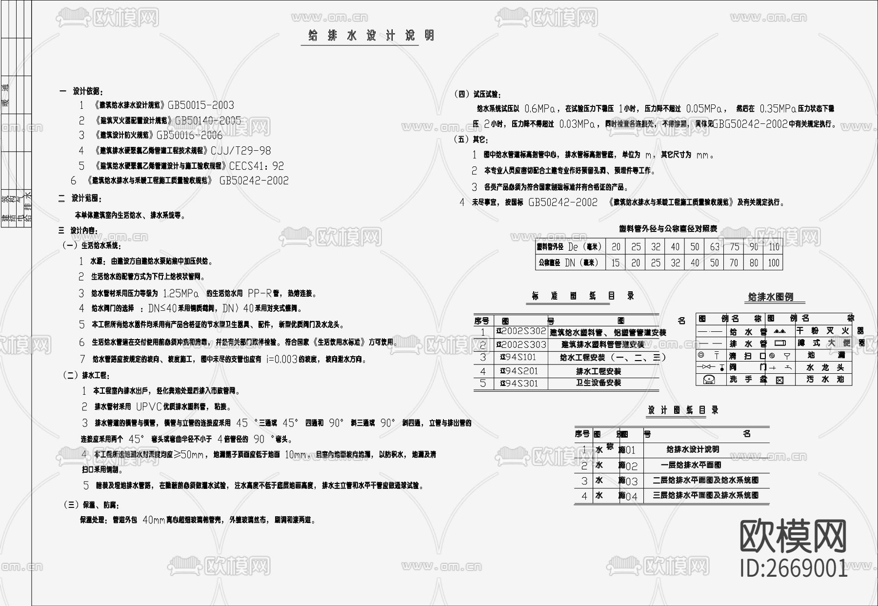 自建房给排水设计cad施工图下载（渲染图4）