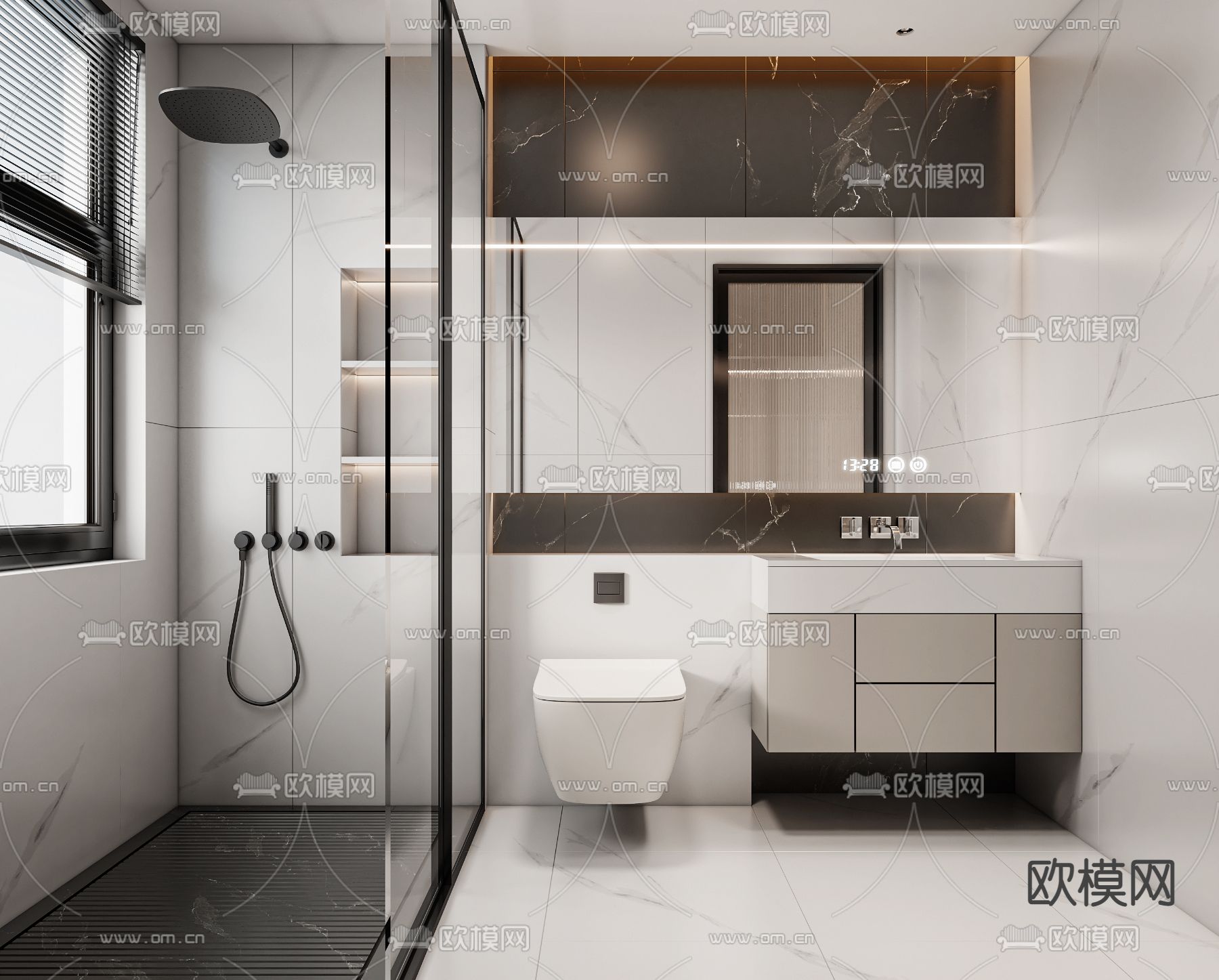 轻奢风卫生间 浴室3d模型下载