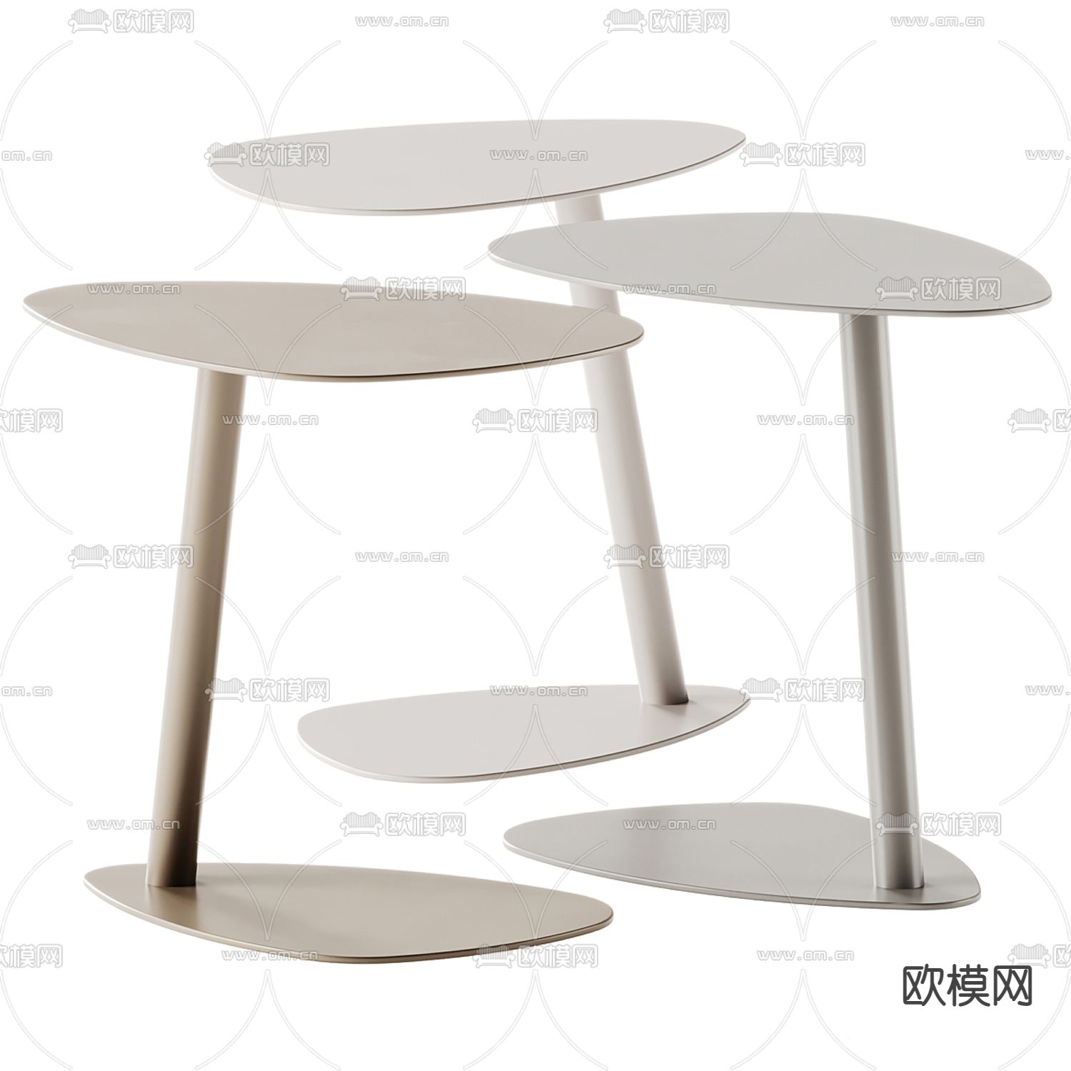 Ethimo 边几 角几 圆几3d模型下载（渲染图1）