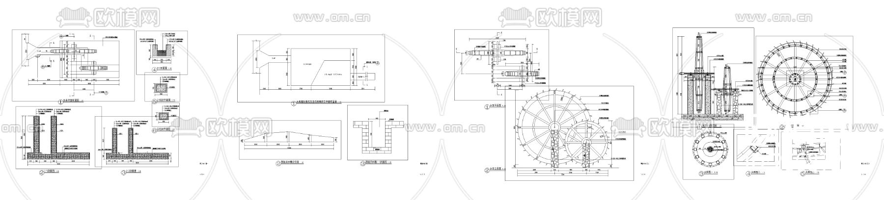 水车节点大样cad施工图下载（渲染图4）