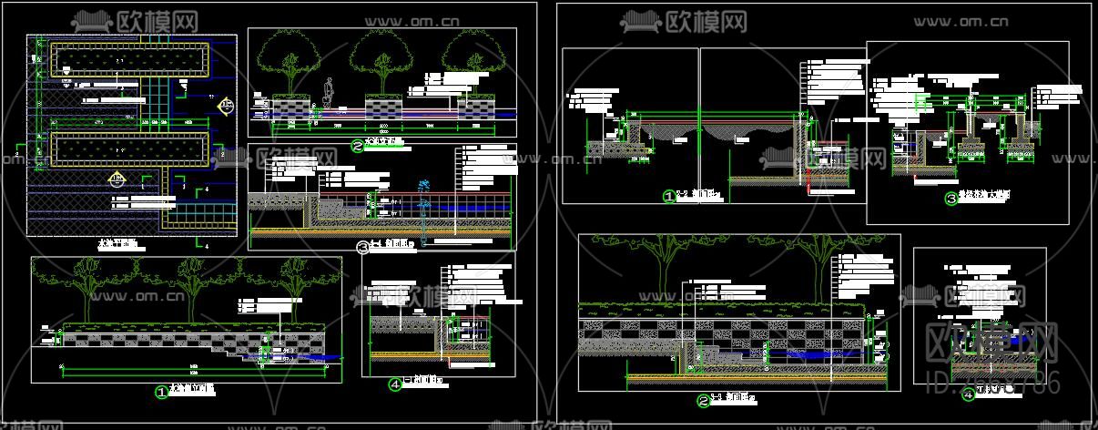 花坛节点大样cad施工图下载（渲染图1）