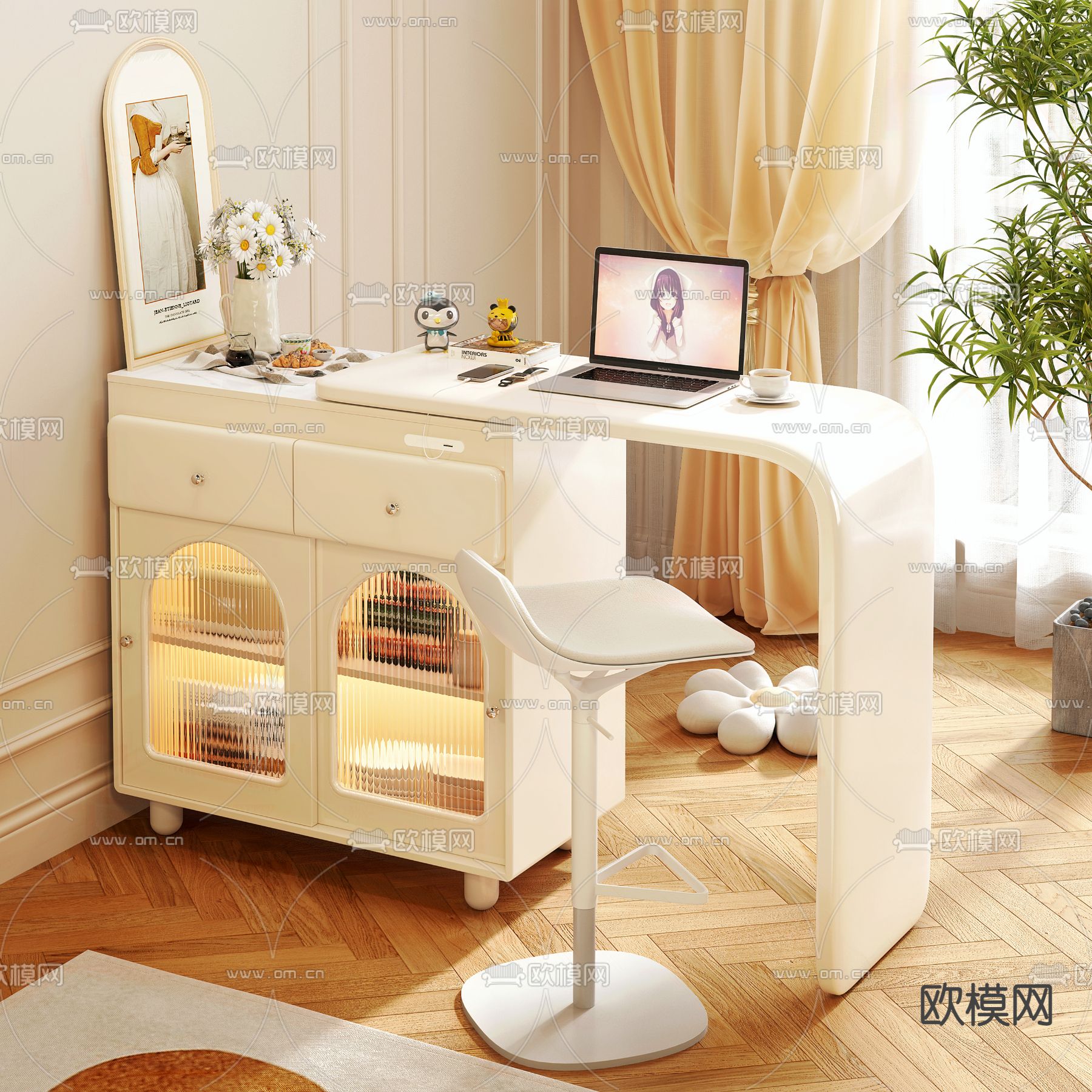 小吧台su模型下载（渲染图2）