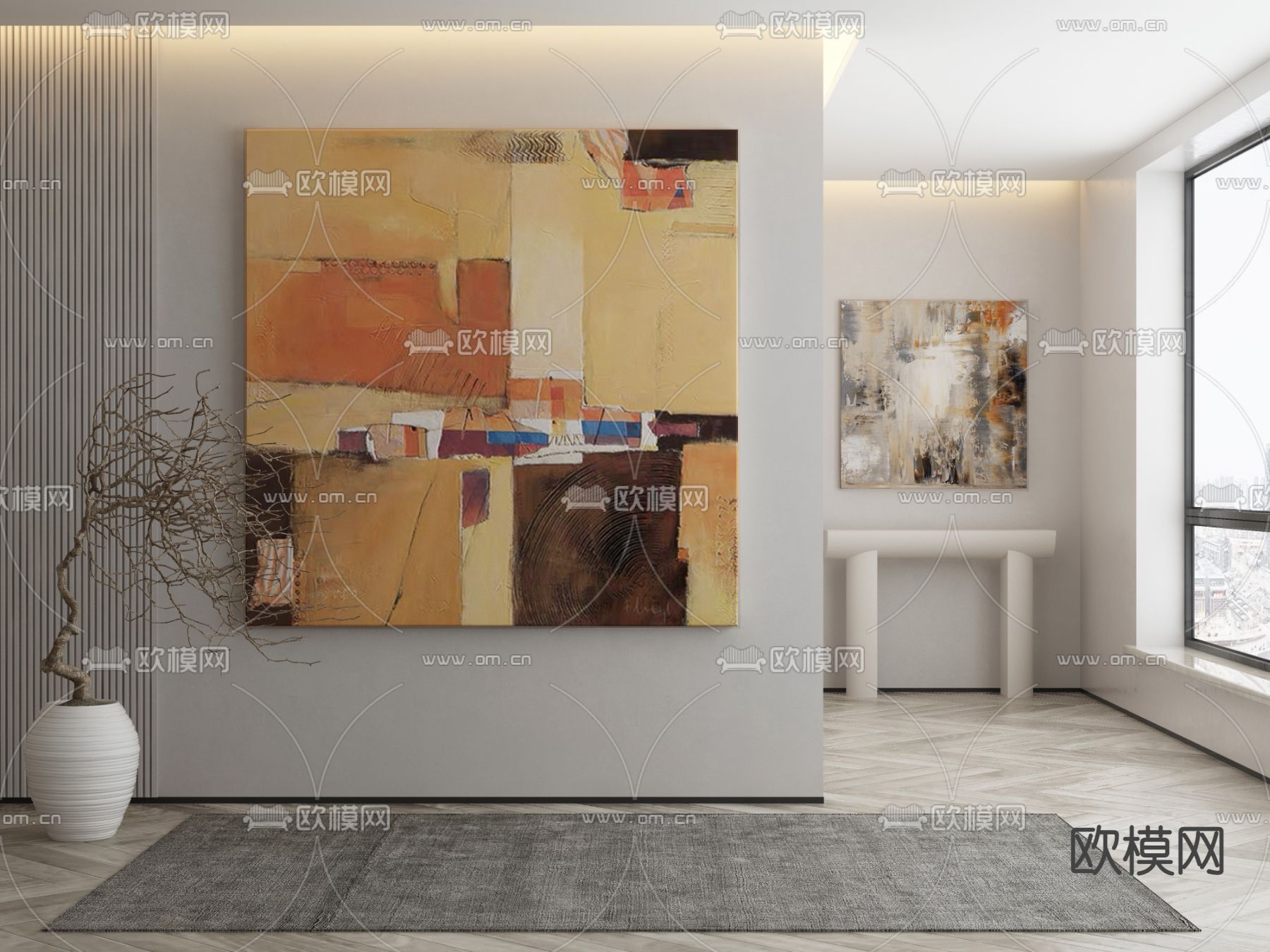 抽象画 装饰画 挂画3d模型下载