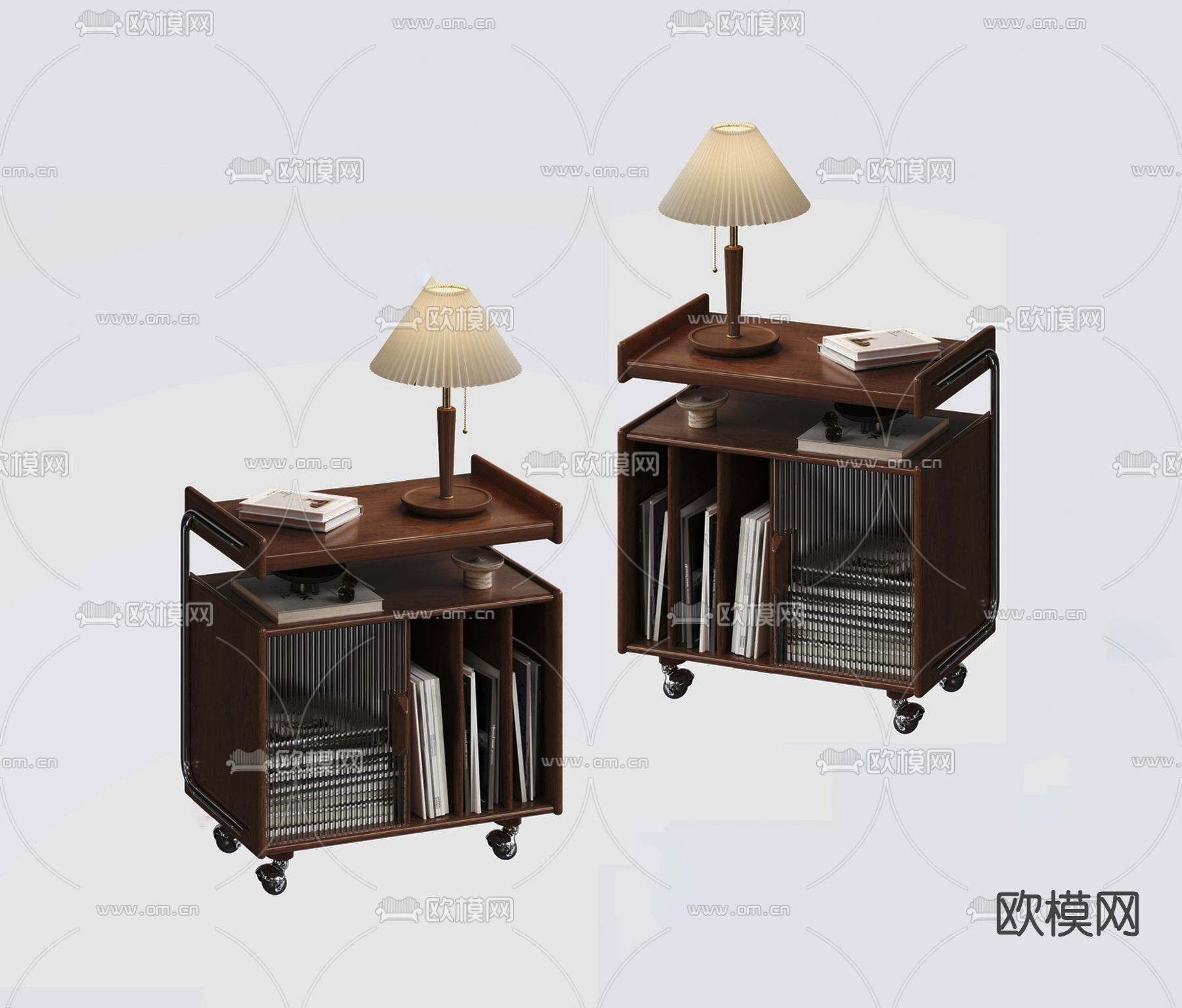 北欧原木床头柜su模型下载（渲染图1）