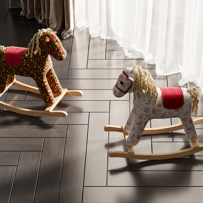  现代儿童木马摇椅su模型 