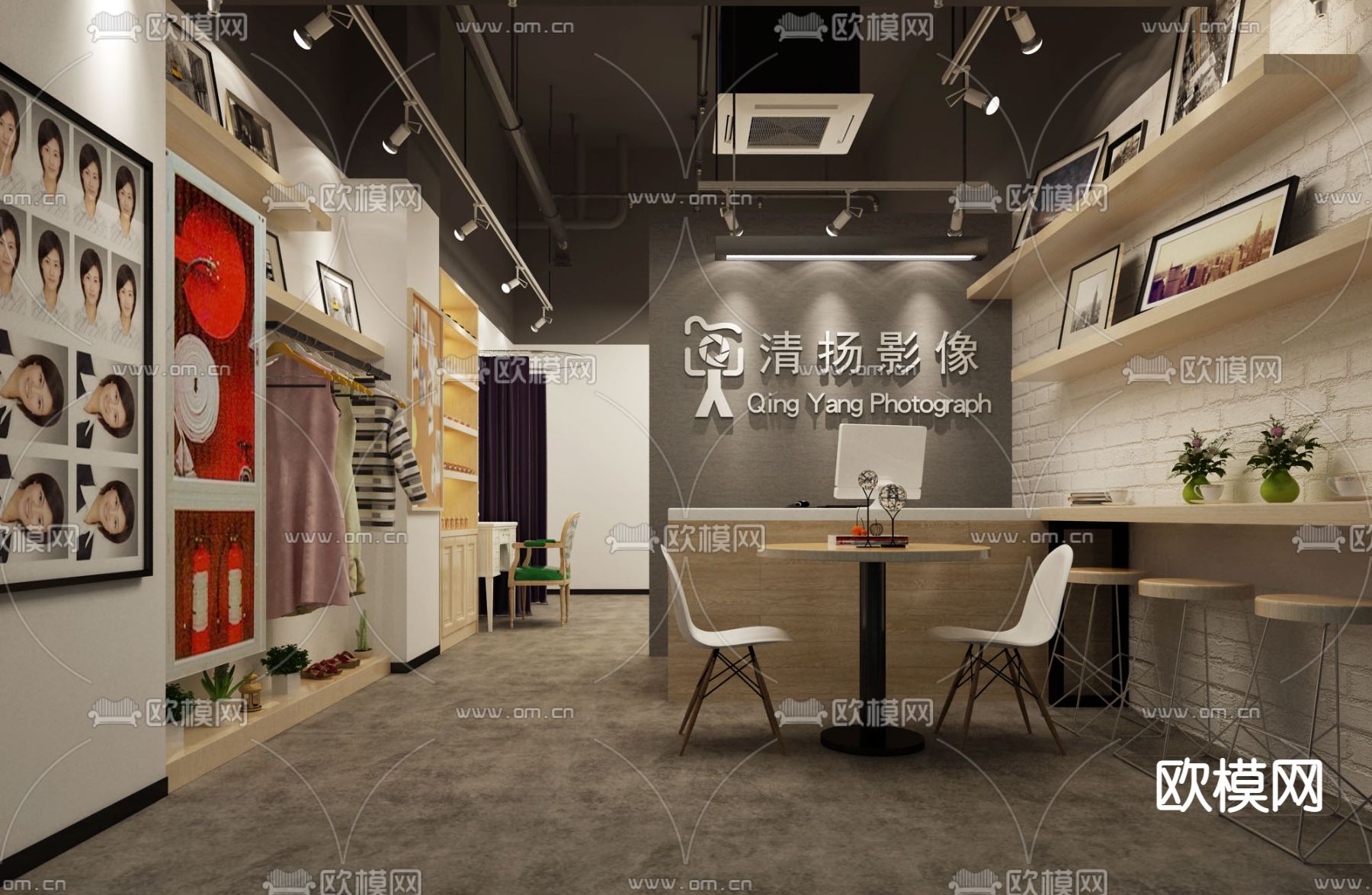 现代照相馆 摄影棚su模型下载_ID14114311_sketchup模型下载-欧模网