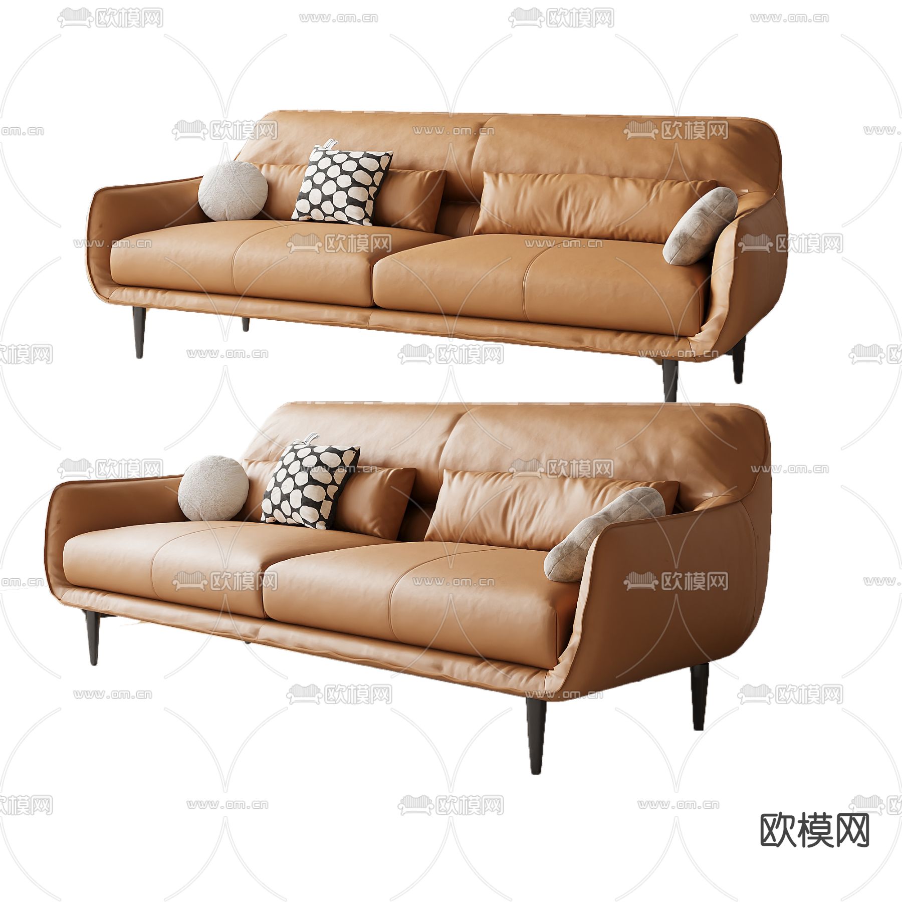 奶油风沙发 双人沙发3d模型下载（渲染图4）
