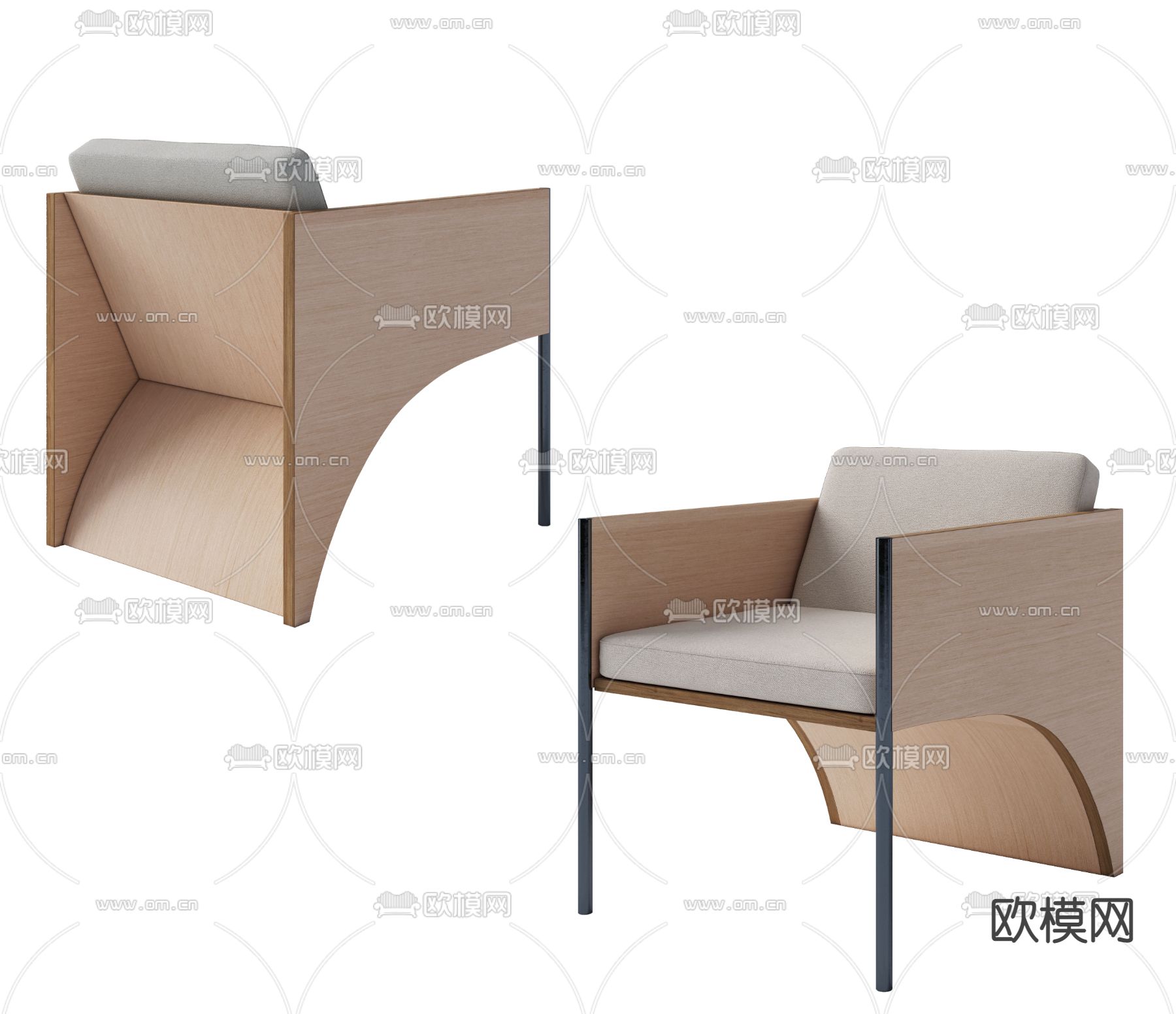 休闲沙发su模型下载（渲染图1）