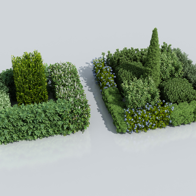  绿篱 灌木su模型 