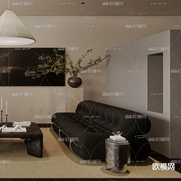 中古风客厅3d模型下载(渲染图2)