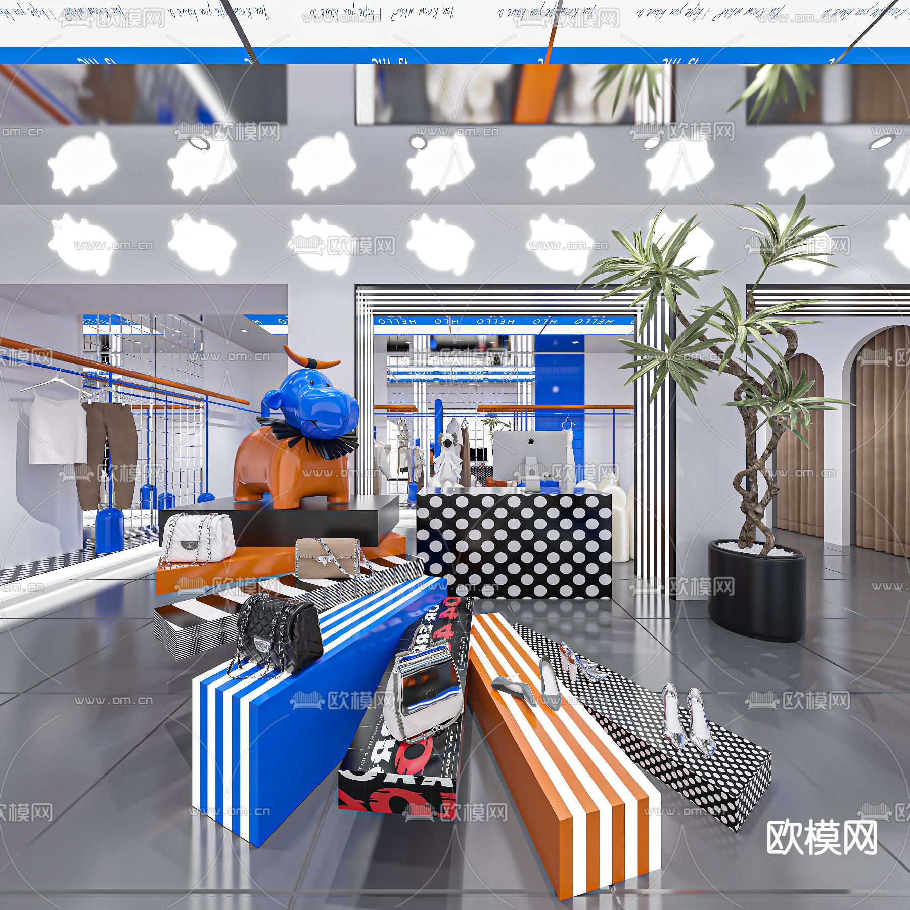 服装店 女装店3d模型下载（渲染图1）