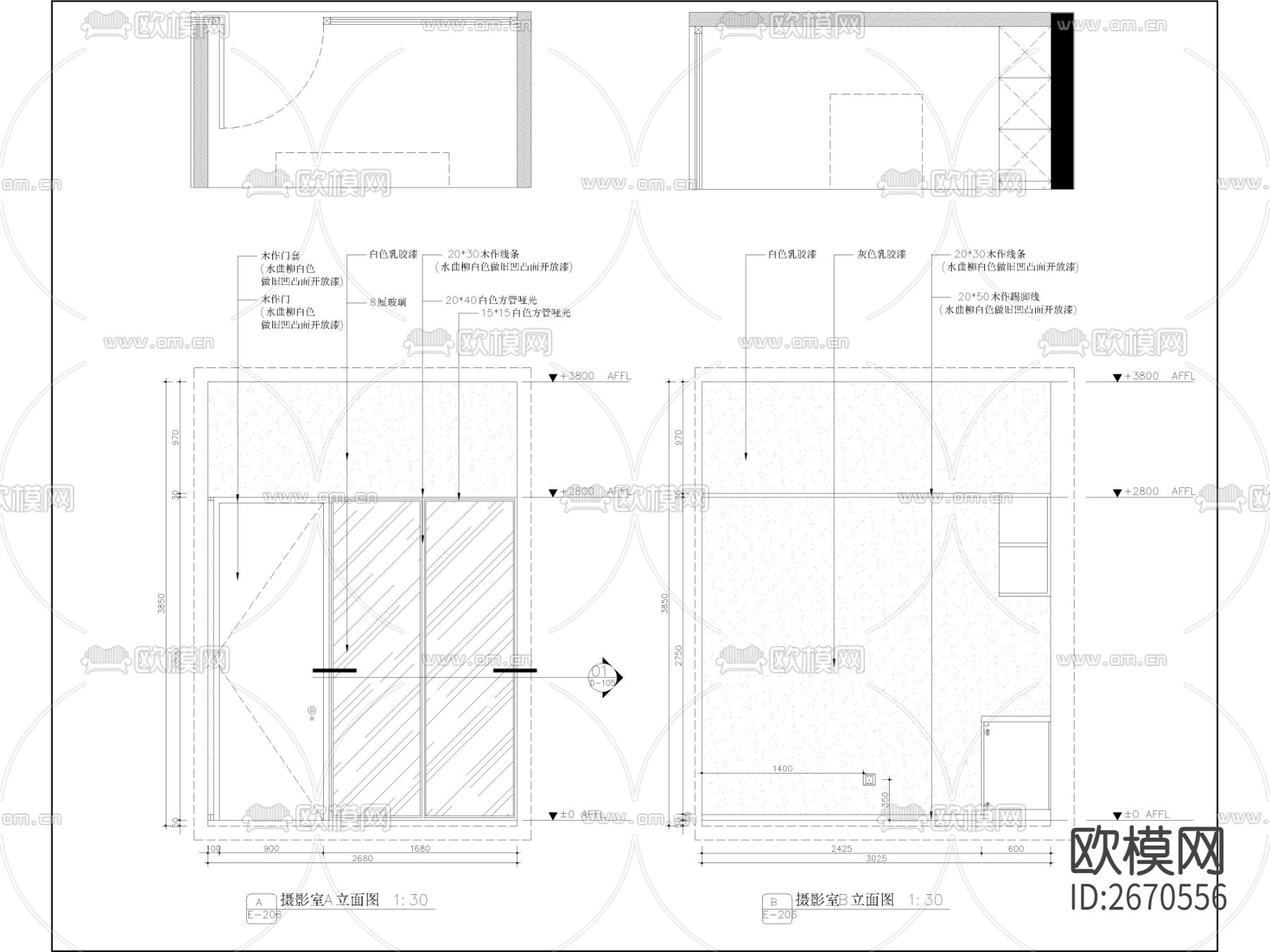 工装空间通用节点cad施工图下载（渲染图1）