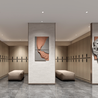  现代更衣室su模型 