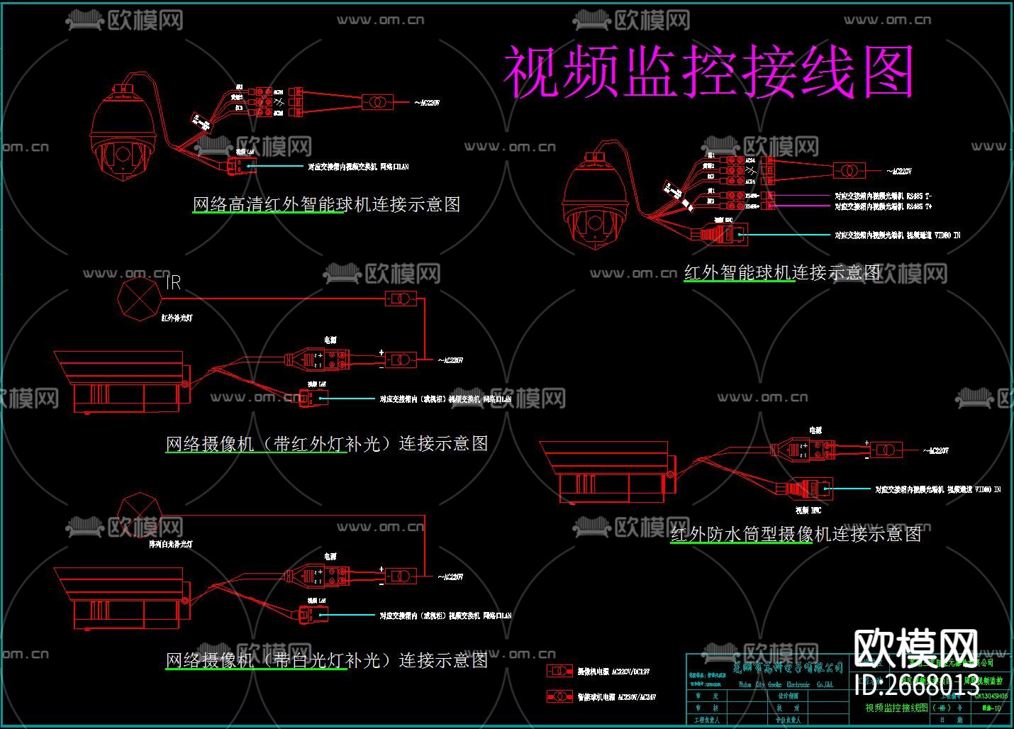 周界视频监控全套cad施工图下载（渲染图10）