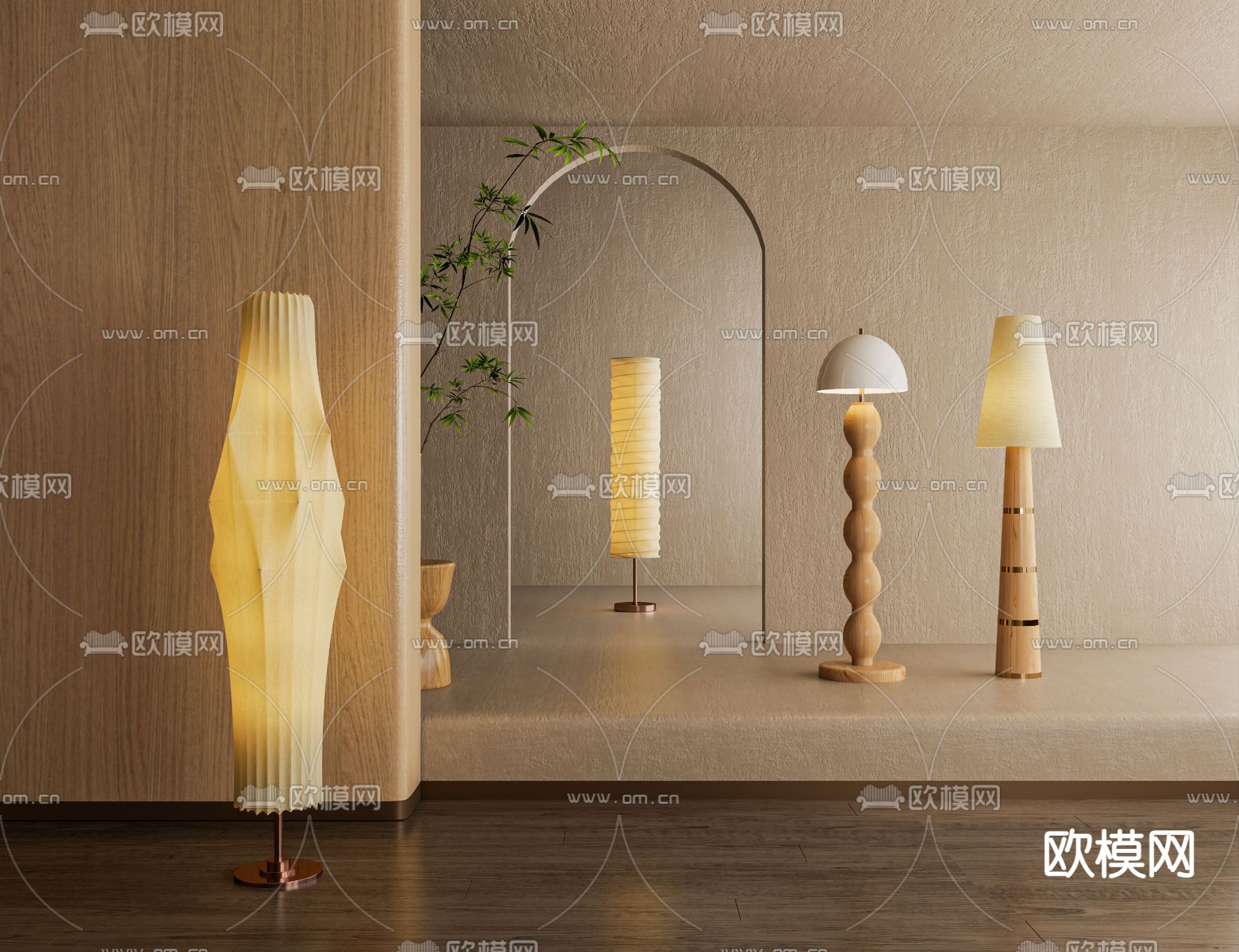 落地灯su模型下载（渲染图1）