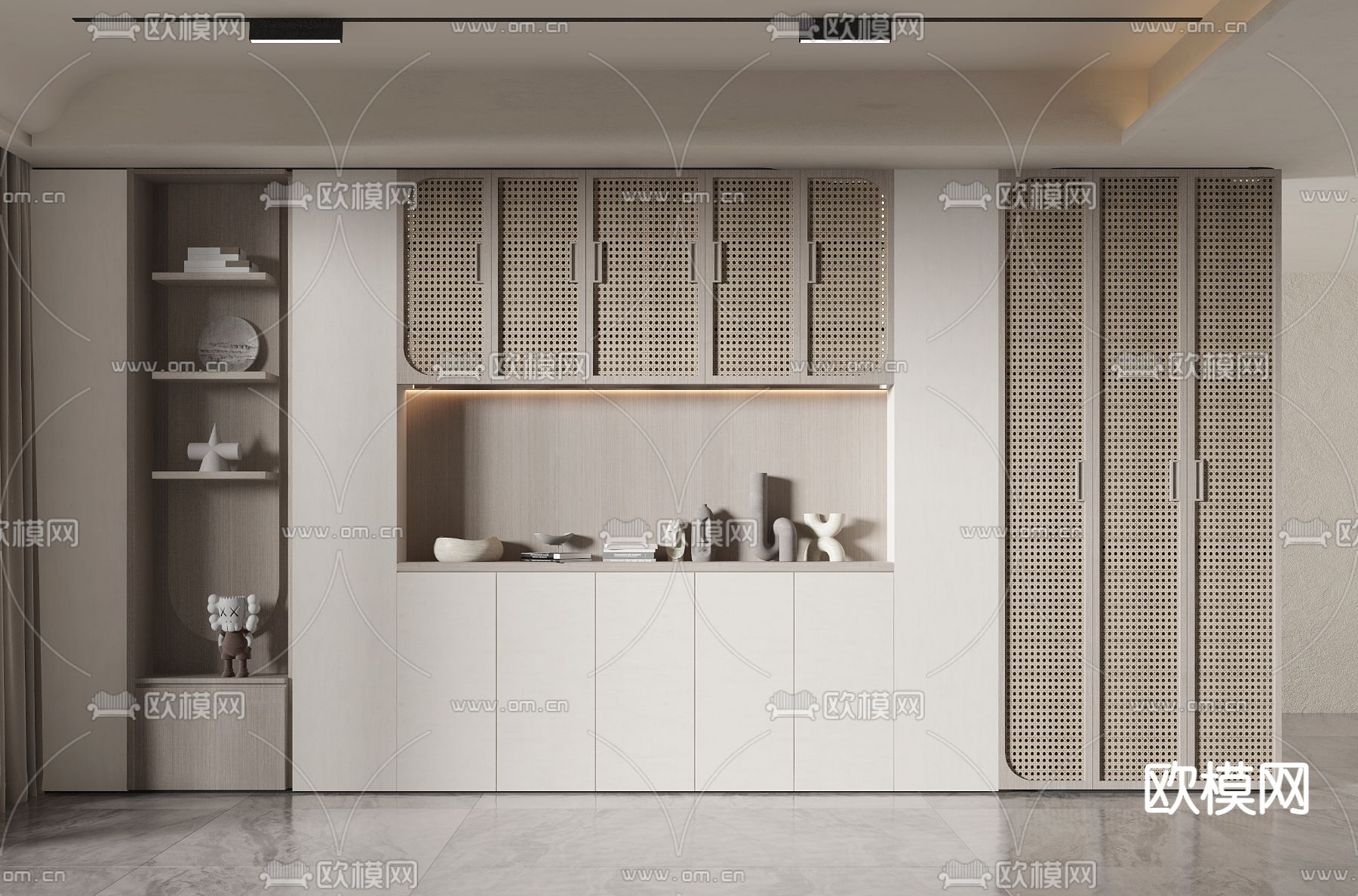 侘寂风装饰柜 陈列柜3d模型下载