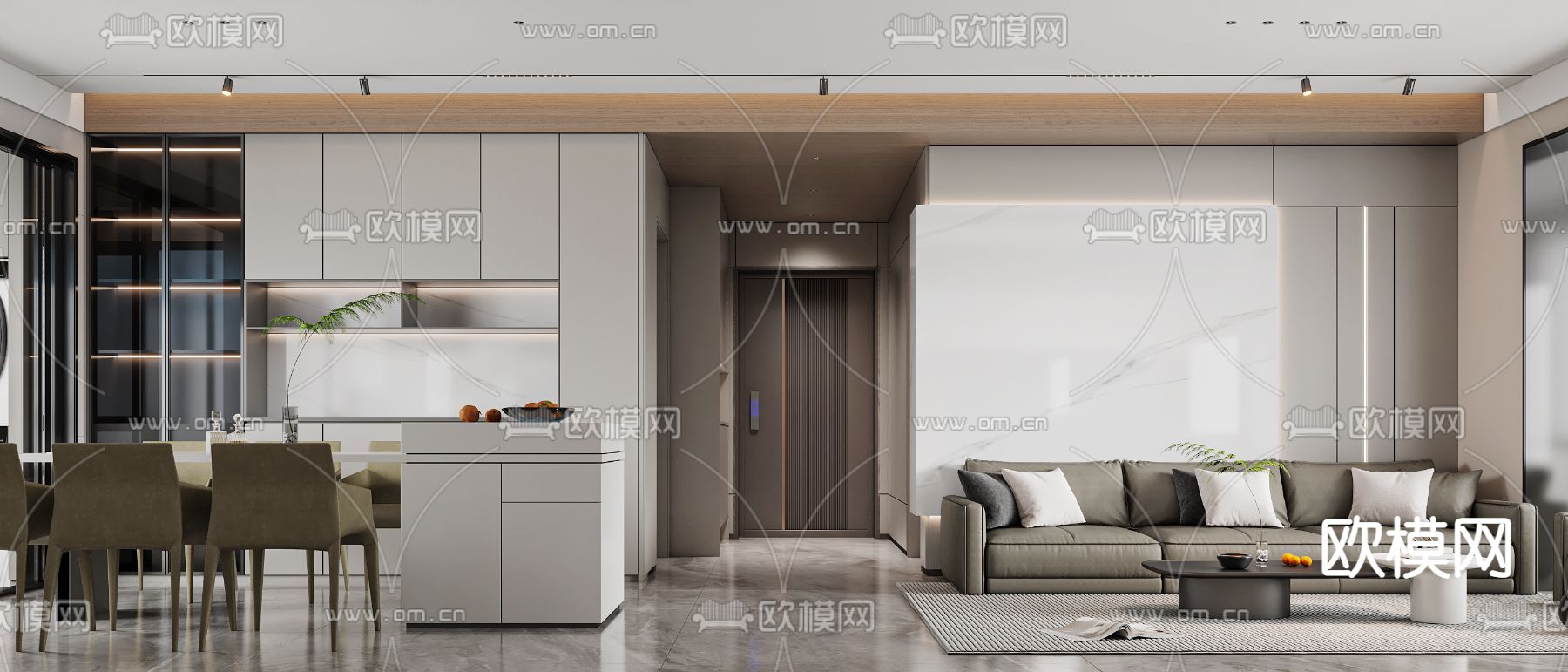 北欧客餐厅3d模型下载（渲染图1）