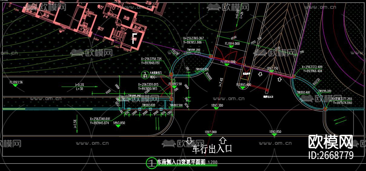 景墙大样cad施工图下载（渲染图2）