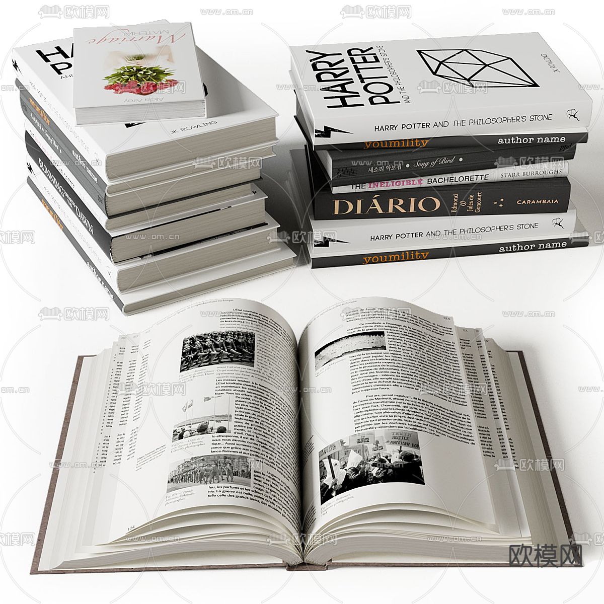 书籍 杂志3d模型下载（渲染图2）