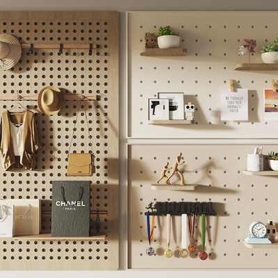  洞洞板壁柜su模型 