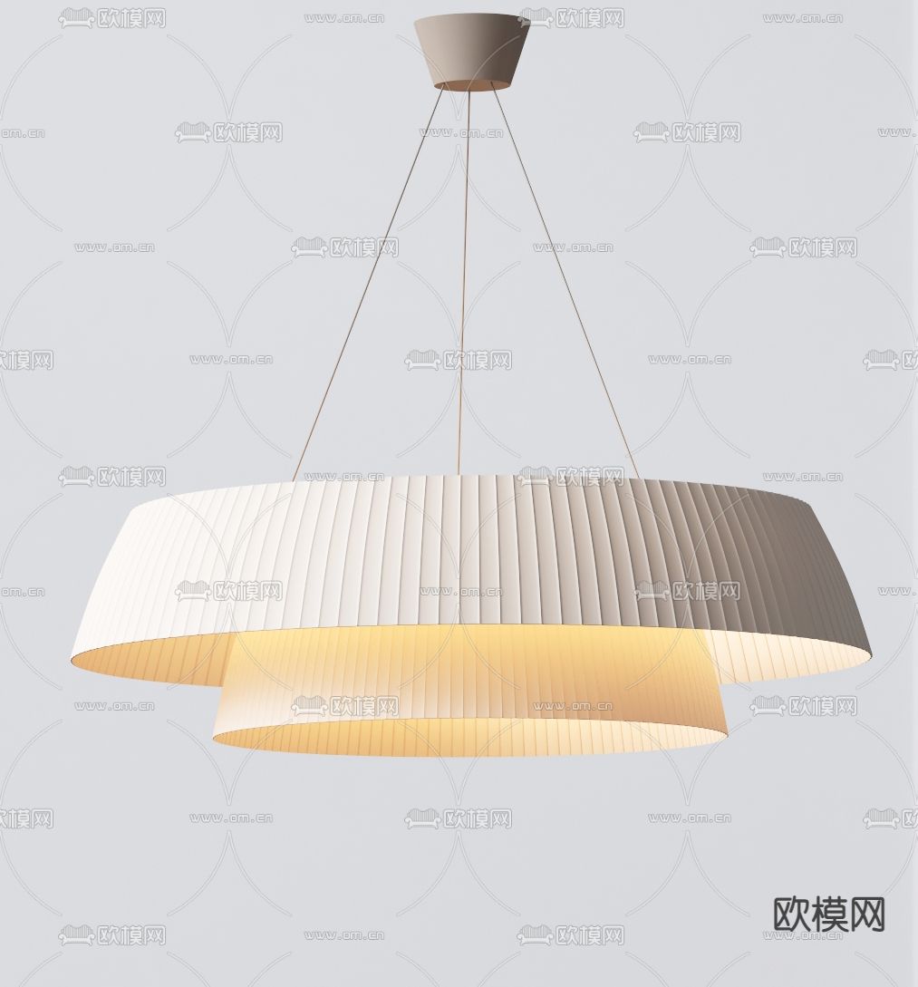 奶油风吊灯 创意吊灯3d模型下载（渲染图5）