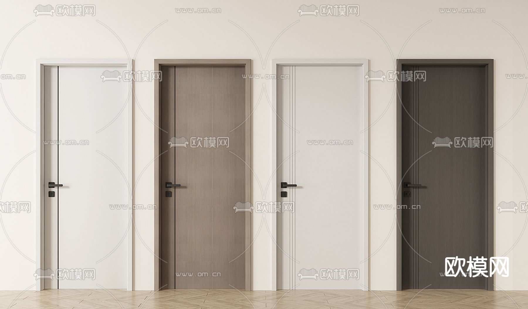 窄框门 单开门 房门 木门3d模型下载