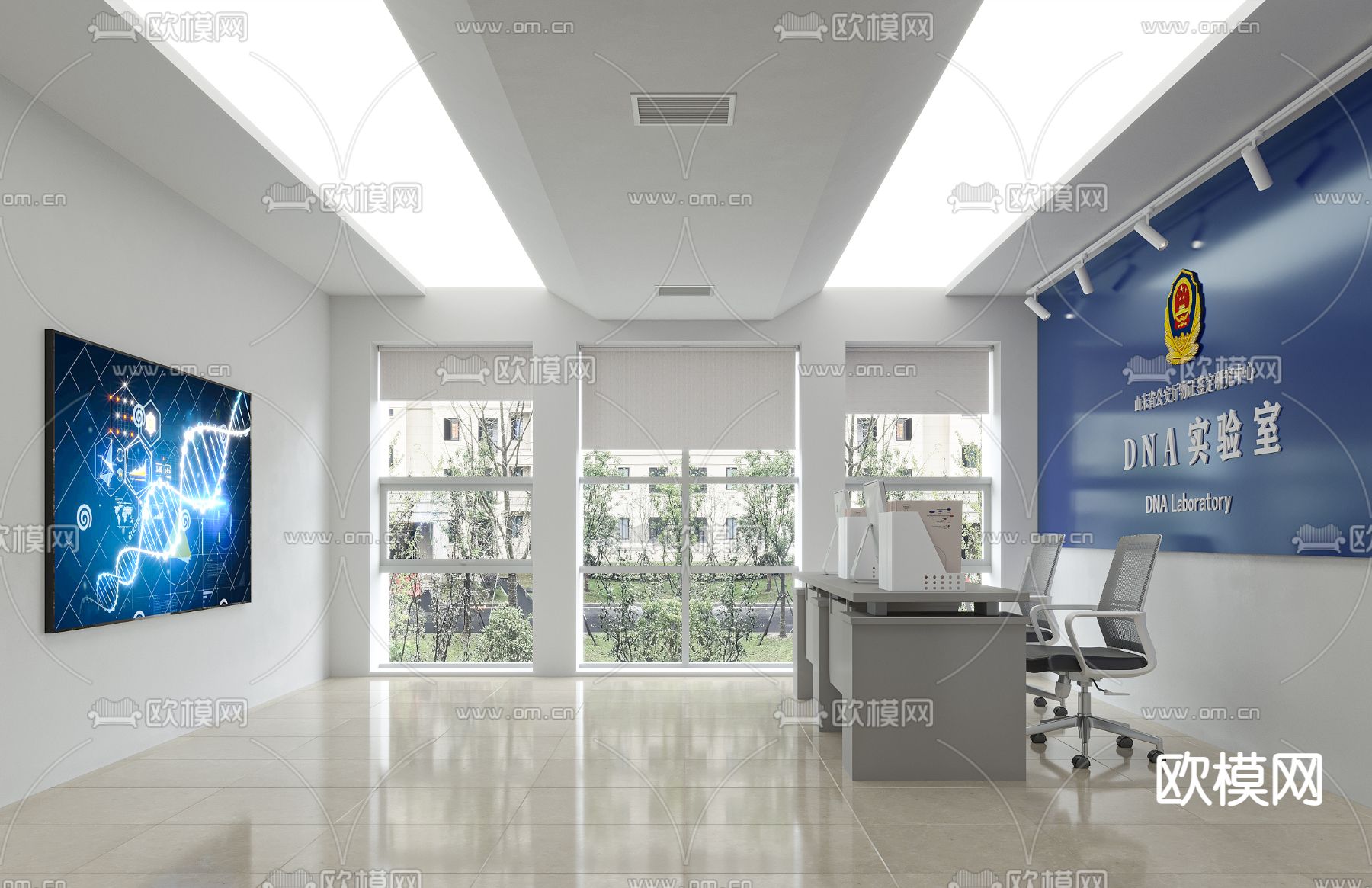 现代DNA实验室3d模型下载（渲染图2）