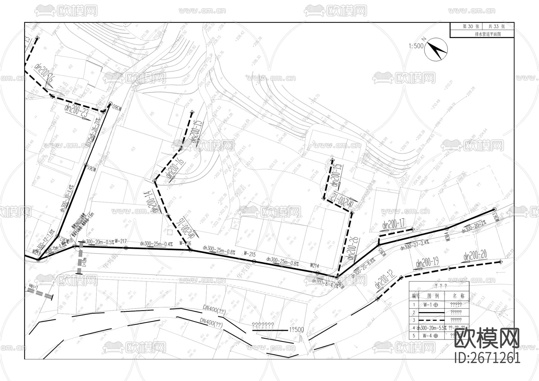 金峰雨污分流改造cad施工图下载（渲染图1）