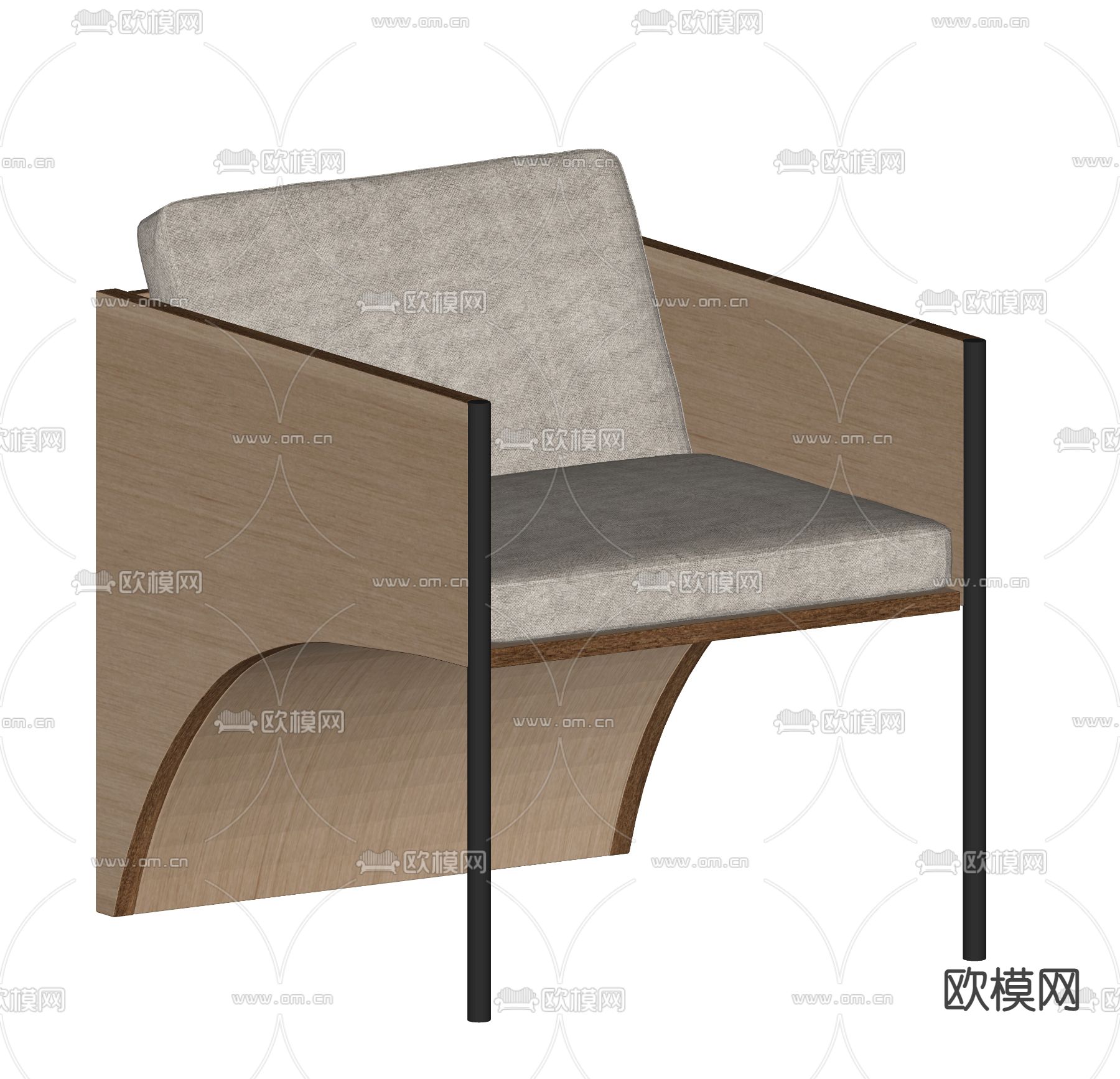 休闲沙发su模型下载（渲染图2）