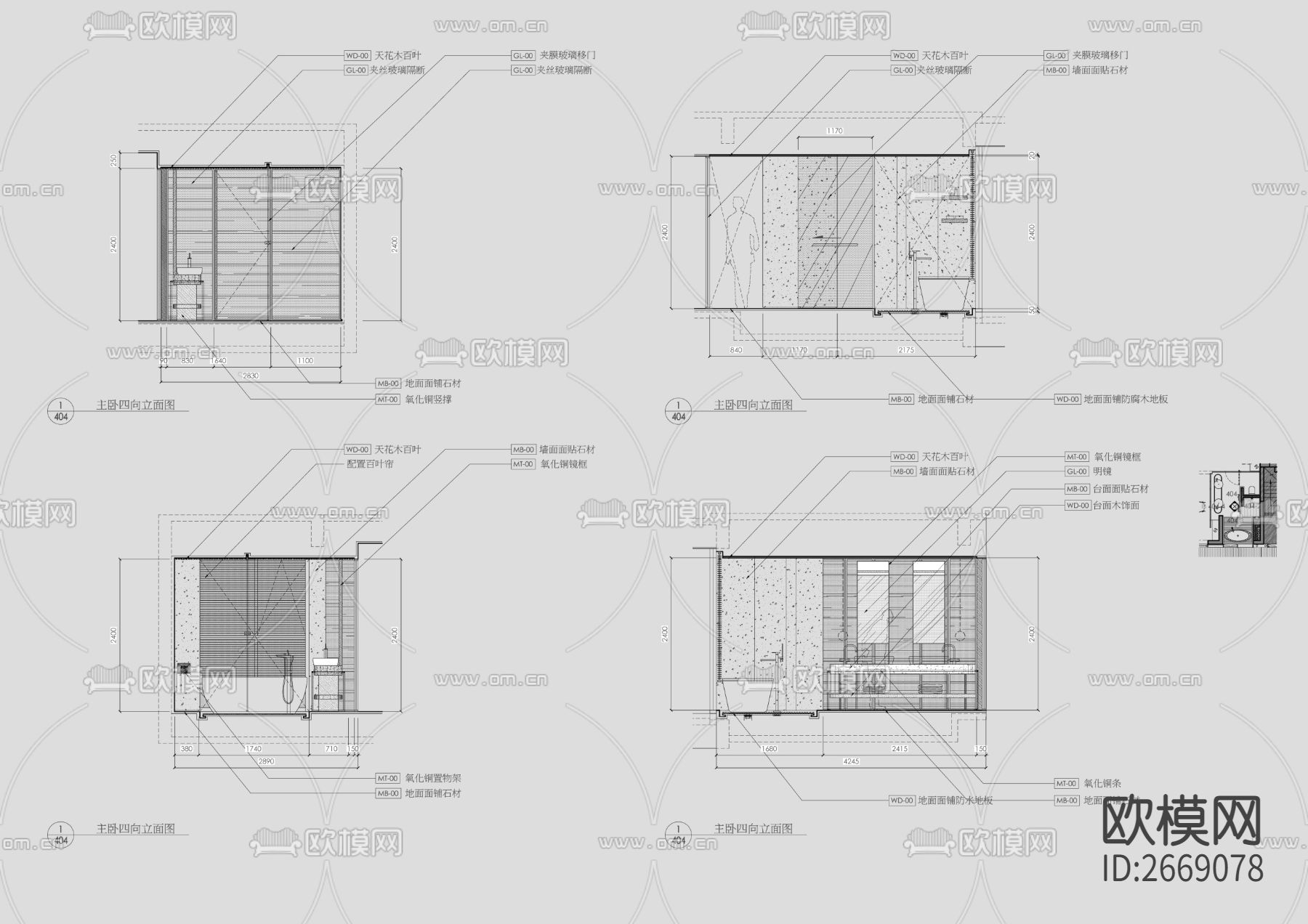 港式家装cad施工图下载（渲染图8）