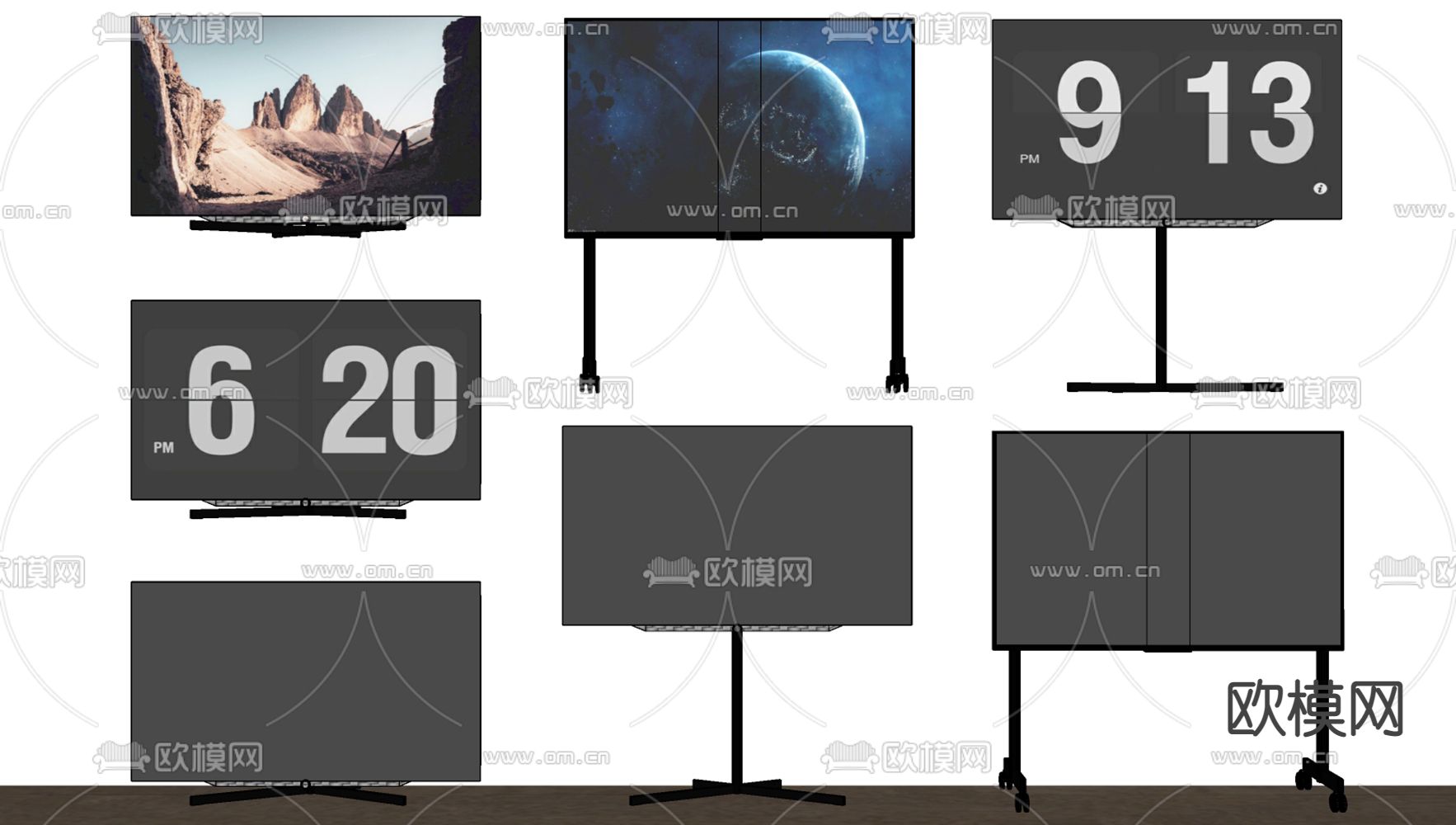 移动电视支架su模型下载（渲染图2）