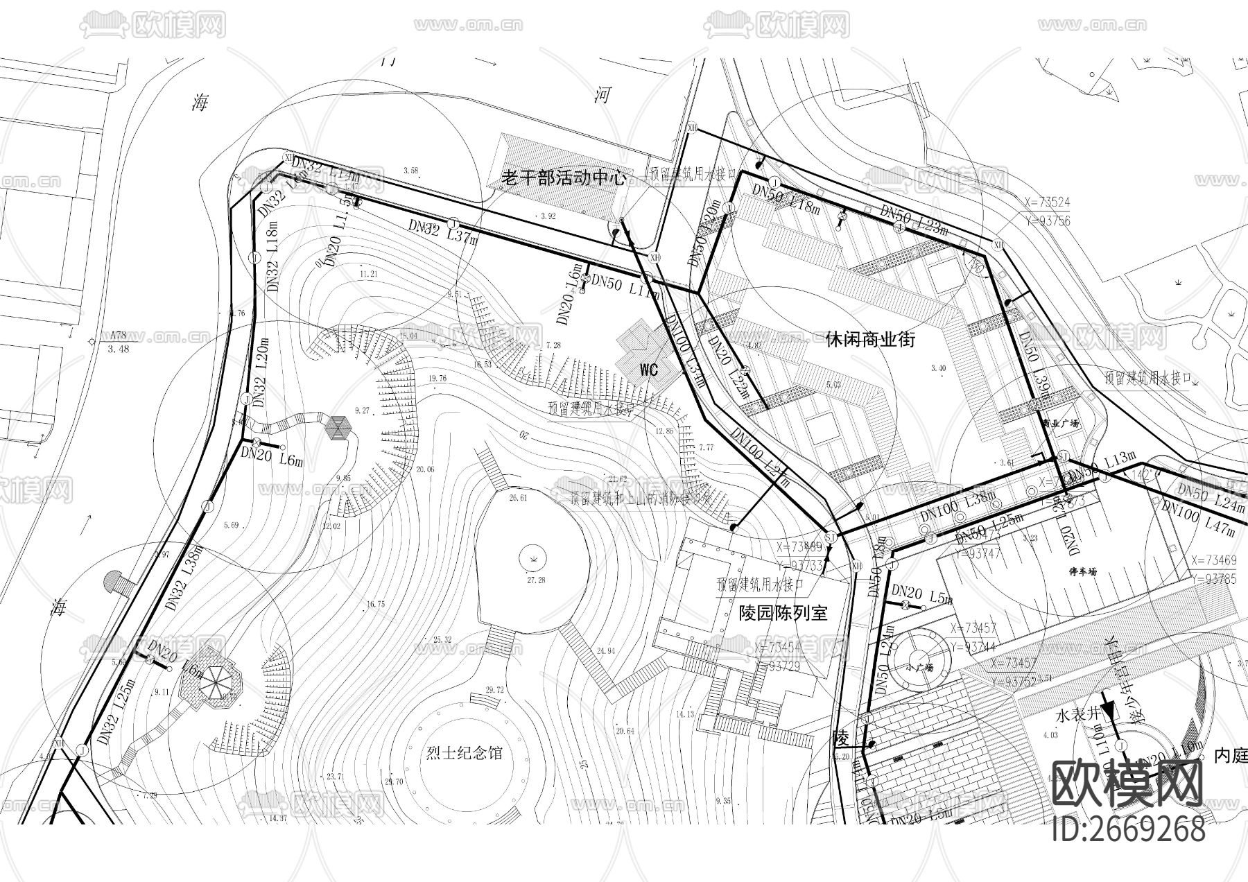 给排水设计平面cad施工图下载（渲染图3）